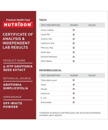 Nutridom 5-HTP 100mg 5-Hydroxy-L-tryptophan Supplement Supports Healthy Mood Balance Non-GMO Vegan Gluten-Free (60 Veggie capsules) - Buy Online on SooperMarket.com