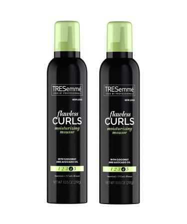 TRESemm Flawless Curls Mousse with Coconut and Avocado Oil Provides Extra Hold in a Lightweight Formula Paraben Free and Alcohol Free Leaves Curls Soft & Bouncy 2 pk - 10.5 oz each
