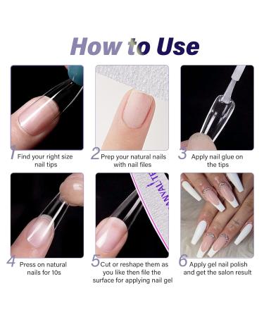 Canvalite 504 Piece Artificial Nail Set - 12 Sizes of Gel & Acrylic Tips with Nail Accessories & File for DIY Geln gel - Buy Online on SooperMarket.com