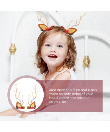 minkissy 2 Pairs Christmas Glow Barrette Christmas Hairpin Glowing Hairpin Girl Hair Accessories Girls Hair Ties Hair Ornaments for Women Xmas Hair Clips Antlers Deer Horns Hair Holder Ear - Buy Online on SooperMarket.com