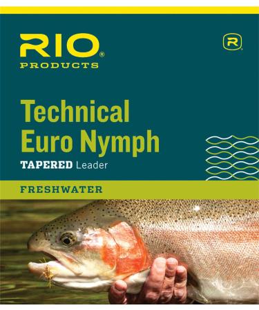 RIO Technical Euro Nymph Leader with Tippet Ring Pink/Chartreuse 14ft - 2X/4X