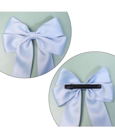 2 Pack Bow Hair Clips Pink Hair Bows for Women Girls Large Bow Clips Hair Barrette Hair Accessories(White Light Blue) White LightBlue - Buy Online on SooperMarket.com