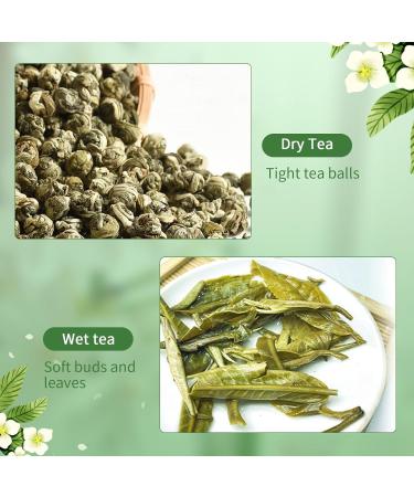 Jasmine Dragon Pearls 50g Loose Leaf Green Tea - Natural Hand Rolled Jasmine Green Tea with Floral Scent and Tonic Effects - MQUPIN - Buy Online on SooperMarket.com