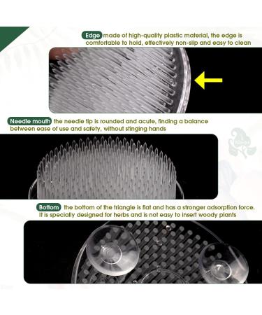 3 Pcs Clear Japanese Floral Frogs - Plastic Ikebana Kenzan Flower Arrangement Holders with Mini Suction Cups - Ideal for Uneven Glass Ceramic Vases - Buy Online on SooperMarket.com