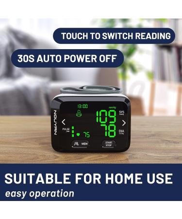 Wrist Blood Pressure Monitor with Large Backlit Display - 198 Memory Readings, Adjustable Cuff, Storage Bag - for Home Use - Black with Backlight - Buy Online on SooperMarket.com