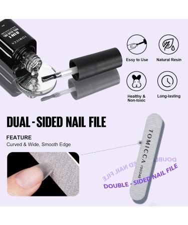 Shop Tomicca 8-in-1 Nail Tips & Glue Gel Kit | 240 PCS Soft Gel Full Cover Extensions with UV Lamp - Perfect Ballerina Shape - Buy Online on SooperMarket.com