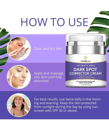 Intimate Dark Spot Corrector Cream with Hyaluronic Acid, Niacinamide & Vitamin C - 50ml - Buy Online on SooperMarket.com