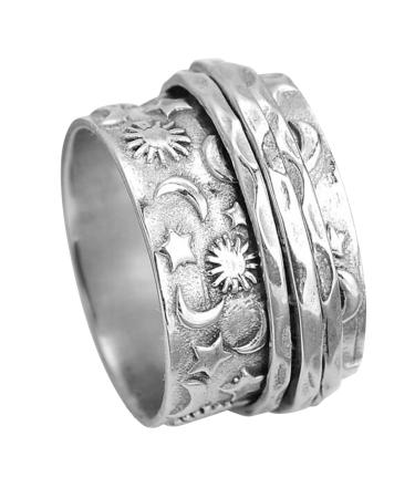 Spinner s Stainless Steel for Relieving Stress | Stainless Steel Swivel Commitment Engagement Steel s for Teens Girls Luckyda Number 7