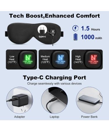 Aroma Season Cordless Heated Eye Mask - Warm Compress for Dry Eyes Styes & Blepharitis | Moist Heat Treatment Gift for Men & Women (Black - Buy Online on SooperMarket.com