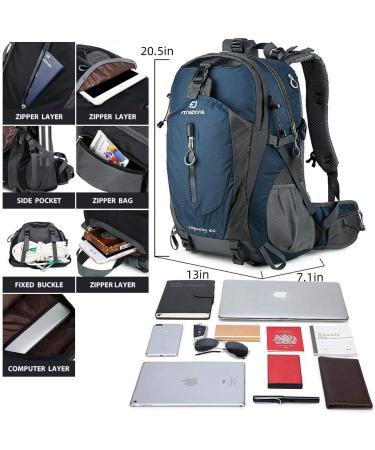 FENGDONG 40L Waterproof Lightweight Hiking Camping Travel Backpack Blue - Unisex - Buy Online on SooperMarket.com