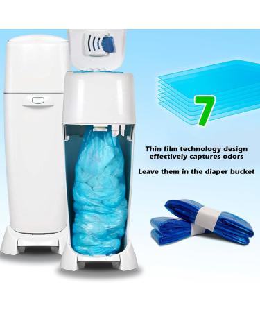 12-Piece Baby Diaper Refill Film | Smell-Tight 4.5m Diaper Pail Filler | Blue Diaper Bucket Refill Pack for Octagonal Diaper Pails - Buy Online on SooperMarket.com