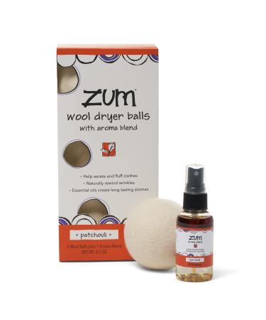 ZUM Zum Clean Wool Dryer Balls with Aroma Blend Patchouli 4 Pieces