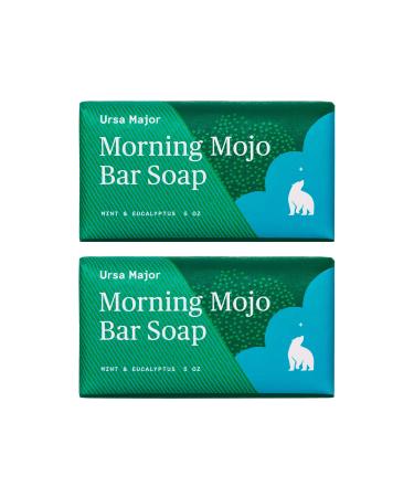 Ursa Major Natural Bar Soap | Morning Mojo Bar Soap | Exfoliating Soap with Peppermint, Eucalyptus and Rosemary | Formulated for Men and Women | 5 ounces | 2-Pack