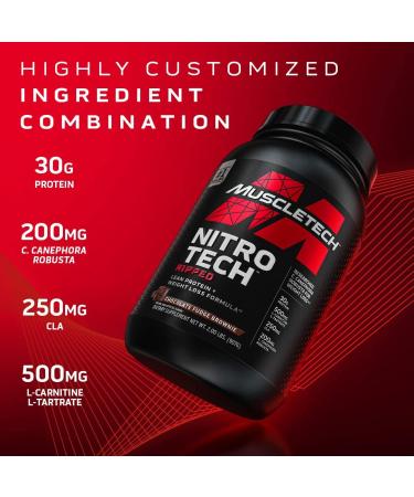 MuscleTech Nitro Tech Ripped - French Vanilla Swirl Protein Powder 2 lbs | Best Lean Muscle Supplement - Buy Online on SooperMarket.com