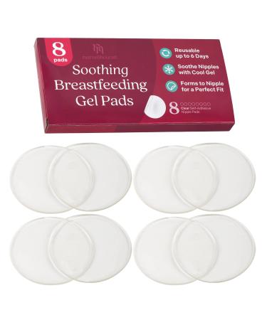 8 Pads Silicone Nipple Pads for Breastfeeding Soreness - Immediate Relief Nipple Gel Soothing Pads - Easy to Apply Gel Nipple Pads for Breastfeeding - Reusable Form Adjusting Breastfeeding Gel Pads