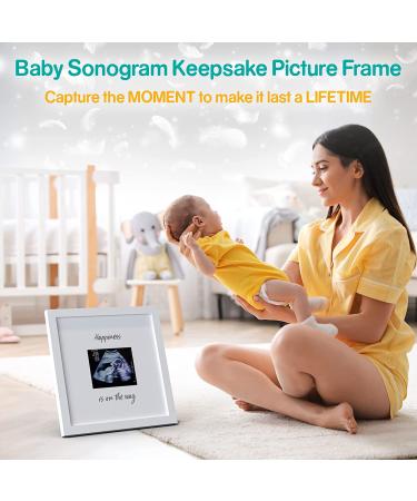 Dino Baby Sonogram Keepsake Frame - Large 10x10 White Wood Ultrasound Frame for Expecting Parents, Baby Shower Gift, Nursery Decor - Buy Online on SooperMarket.com