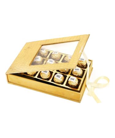 Jaiccha Ghasitaram Golden Leather Box of Channa Laddoos.|Gift for Diwali Gifts Holi Rakhi Valentine Christmas Birthday Anniversary Her Him|