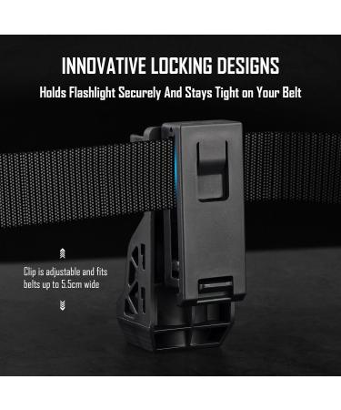 Buy Ultrafire W66 Tactical Flashlight Holster Keeper 2-Pack | Rotatable Pouch for 0.9-1.2 Flashlights | Durable Belt Holder with Lever Closure - Buy Online on SooperMarket.com