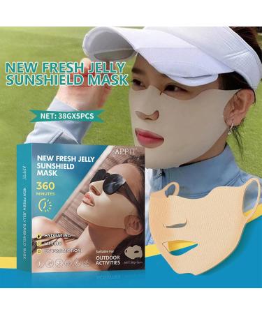 Facynde Sun Protection Paving - 5 UV Protection Golf Gel Patches with Ear Loops | Moisturizing Facial Covers for Cycling & Mountaineering - Buy Online on SooperMarket.com