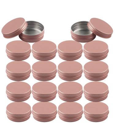 Basic packing 50 pieces 30ml Matt pink empty round aluminum socket with screw cap aluminum dose Aluminum screw boxes cream can with candle box cosmetic cans tin cans with 50 pieces 35mm sticker