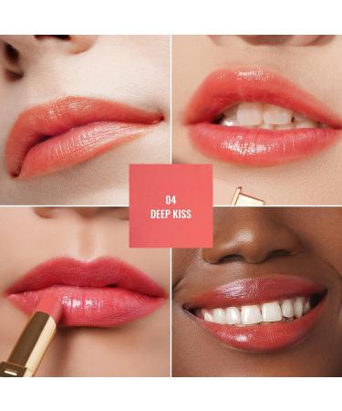Oulac Coral Peach Moisturising Lipstick: Hydrating Lip Balm for Dry Lips - Juicy Glossy Finish, Vegan & Cruelty-Free (04) - Buy Online on SooperMarket.com