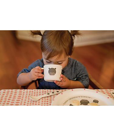 Red Rover Kids' Bamboo Dinner Set Off-White Hippo Design | 2.75 x 11 x 10.25 inches - Buy Online on SooperMarket.com
