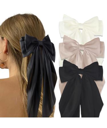 REYIN-CHHN Hair Bows for Women Silky Satin Hair Ribbon Hair Barrettes Clip Oversized Long Tail Hair Bows Cute Aesthetic Coquette Hair Accessories Preppy Teen Girl Gifts Trendy Stuff Things