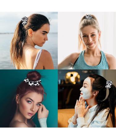 Western Cow Print Scrunchies Set - 20 Pieces | Silk Satin Hair Ties for Player Team | Elastic Hairbands for Sports | Black Scrunchy Ponytail Holder - Buy Online on SooperMarket.com