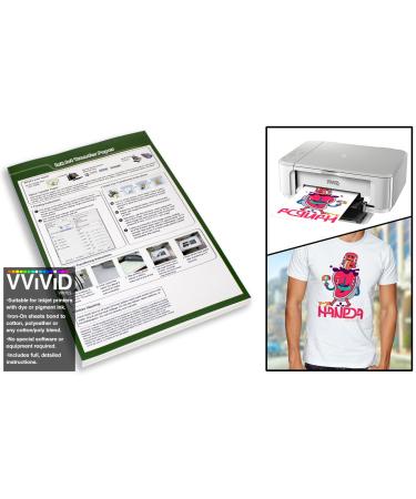 VViViD Inkjet Printable Iron-On 8.5 Inch x 11 Inch Image Transfer Paper Sheet Pack (50 Sheets)