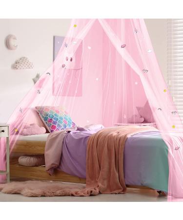 Glow in The Dark Unicorn Bed Canopy - Pink Fluorescent Mosquito Net for Girls Bedroom, Kids & Babies - Buy Online on SooperMarket.com