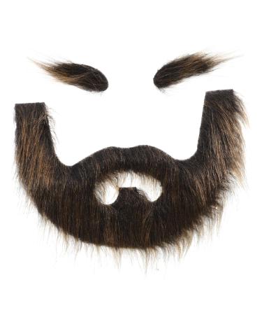 FOYTOKI 1 Set Beard Dress up Omfortable Eyebrow Faux Beard Prop Grey Santa Claus Beard False Mustache Plush