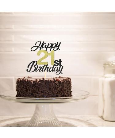 Shop Sumerk 21 Cake Attachments Gold & Black Birthday Party Decor for 21st Celebration - Buy Online on SooperMarket.com