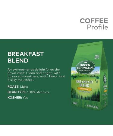Green Mountain Coffee Roasters Breakfast Blend Ground Coffee 18 oz Light Roast - 1.12 lb Bag (Pack of 1) - Buy Online on SooperMarket.com