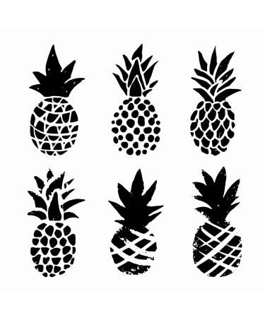 Dopetattoo 6 sheets Temporary Tattoo for Men and Women Pineapple Black Sketch Hawaiian Stamp Hawai Doodle summer for Men Temporary tattoo for Women Neck Arm Chest for Woman
