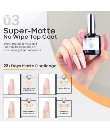 Modelones 10ml Matte Top Coat Base Coat 3Pcs Set - No Wipe, Long Lasting, High Gloss Shine and Matte Effects | DIY Gel Nail Polish at Home - Buy Online on SooperMarket.com