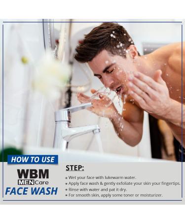 WBM Care Men Deep Cleanse Charcoal Face Wash - Daily Facial Cleanser for All Skin Types | 5.29 Oz | International Shipping - Buy Online on SooperMarket.com