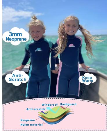 XUKER Kids 3mm Neoprene Wetsuit - Full Body Dive Suit for Diving, Snorkeling, Swimming - Girls Pink (Size 12) - Buy Online on SooperMarket.com