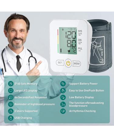 Upper Arm Blood Pressure Monitor with Extra Large Cuff - LCD Screen, Automatic Digital BP Machine for Home and Travel Use (Off-White) - Buy Online on SooperMarket.com