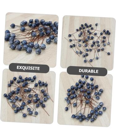 HOMSFOU 100pcs Simulation Blueberry Decoration Artificial Plants Flowers Artificial Berry Stem Embellishments for Crafting Fake Berry with Stem Fake Berry Twig Foam Christmas Small Fruit - Buy Online on SooperMarket.com