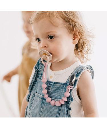 Kowlone Silicone Dummy Clip - Binky Holder for Teething Baby - Quartz Pink - Buy Online on SooperMarket.com