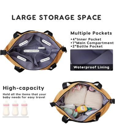 SONARIN Large Capacity Waterproof Baby Changing Bag - Stylish Satchel with Stroller Straps, Changing Mat & Travel Convenience in Grey - Buy Online on SooperMarket.com
