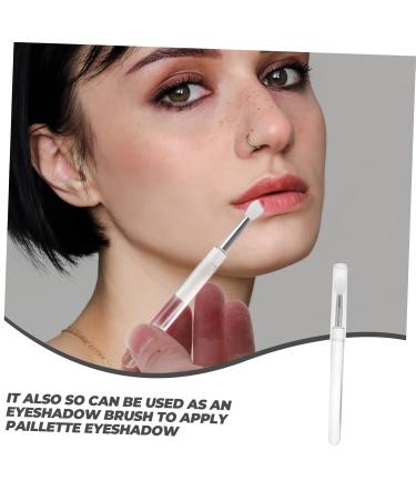 NOLITOY 4pcs Dual-Sided Lip Brush & Makeup Sponge Set | Travel & Applicator Tool for Lipstick & Eyeshadow | Transparent Color - Buy Online on SooperMarket.com