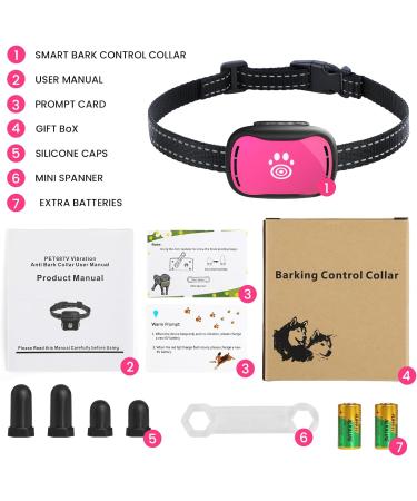 Small Dog Bark Collar - Adjustable Anti-Barking Device with Beep and Vibration - Humane Deterrent for Small to Medium Dogs - Pink - Buy Online on SooperMarket.com