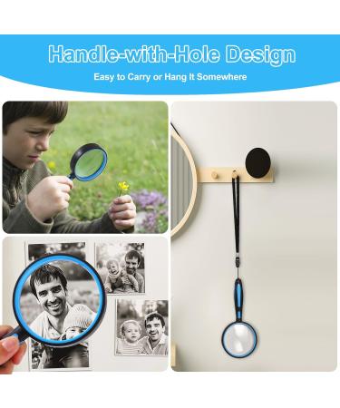 Premium 10X Magnifying Glass Large Magnifying Glass for Kids Seniors Magnifying Glasses for Close Work Loupe Magnifier for Reading 3 Inch Magnifying Lens Rubber Handle with Hole Design - Buy Online on SooperMarket.com