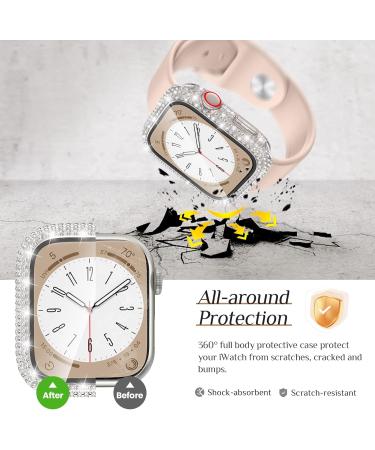 Goton 2-in-1 Waterproof Bling Case for Apple Watch 40mm - Full Glitter Diamond Rhinestone Bumper Cover for Women | Compatible with SE (2nd Gen), Series 6/5/4 - Clear - Buy Online on SooperMarket.com