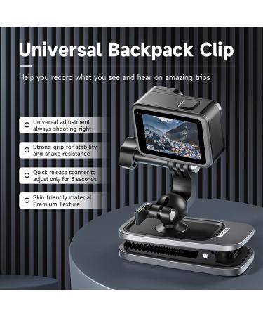 Telesin Upgrade Backpack Holder for GoPro Hero 11/10/9/8/7/6/5/4 & Insta360 X3/One X2 DJI Osmo Action 2 - Fast Clip 360 Compatibility - Buy Online on SooperMarket.com