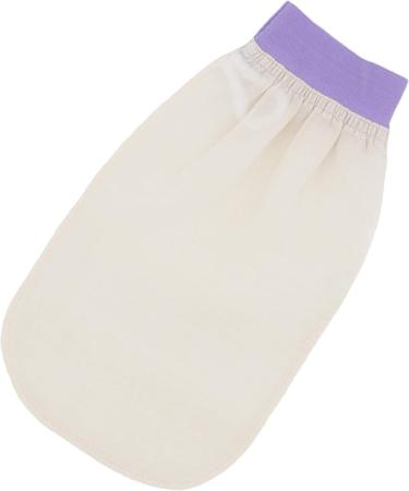 Buy Turkish 100% Raw Cocoon Silk Exfoliating Glove - Body & Face Scrub Fake Tan Remover | Feel Fine (Cream & Lilac) - International Shipping Available - Buy Online on SooperMarket.com
