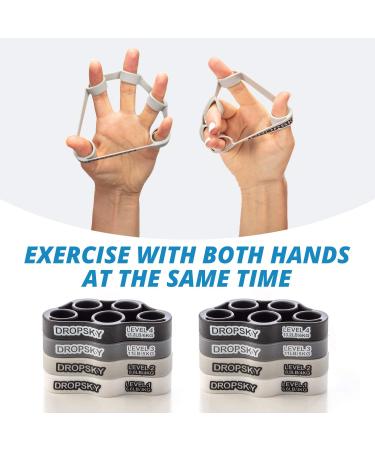 Finger Strengthener Hand Resistance Bands - Improve Grips Performance with 8pcs Finger Exerciser for Grip Strength Trainer and Muscle Exercises (4 Levels 6.6lb, 8.8lb, 11lb, 13.2lb) - Buy Online on SooperMarket.com