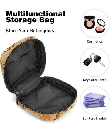 Old Map World Sanitary Napkin Storage Bag Feminine Menstrual Cup Pouches Nursing Pad Holder Tampon Bags Portable Period Bag for Women Teen Girls 1Pcs Multi-colored 15 - Buy Online on SooperMarket.com