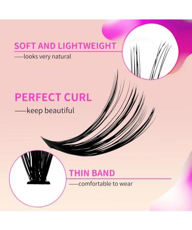 HxyGogo DIY Wispy Clusters Lash Extensions 280 pcs - Natural Look, Reusable Individuals - 30D-40D - Buy Online on SooperMarket.com